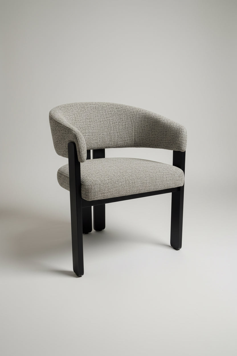 Tisorie Chair | Black Wood - Grey Fabric