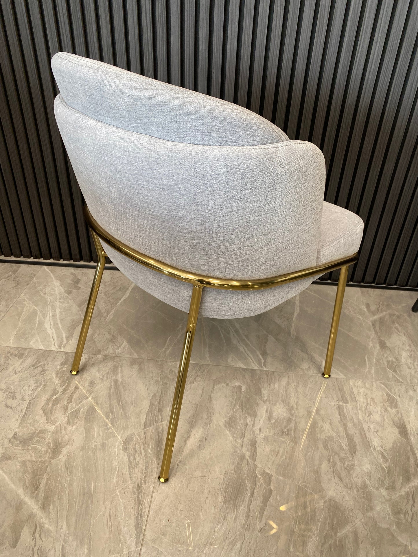 Amara Chair | Grey Linen Fabric