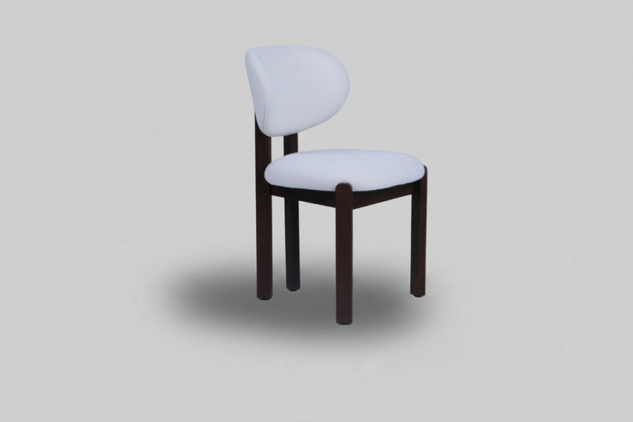 Dove Chair | Walnut Wood - OffWhite Teddy Fabric