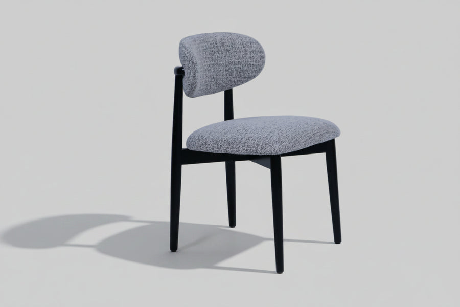 Magnus Chair | Black Wood - Grey Fabric