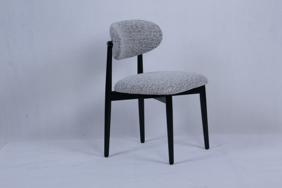 Magnus Chair | Black Wood - Grey Fabric