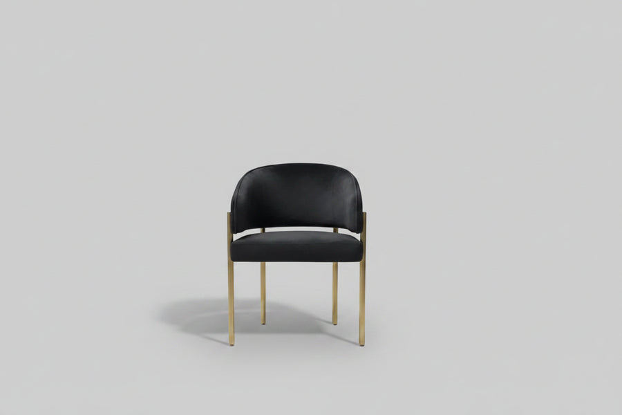 Tiffany Pleated Chair | Black Velvet