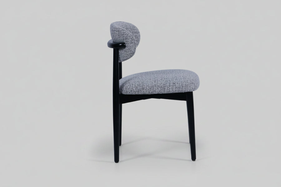 Magnus Chair | Black Wood - Grey Fabric