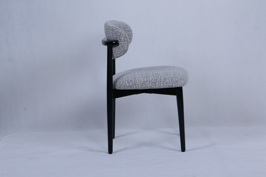Magnus Chair | Black Wood - Grey Fabric