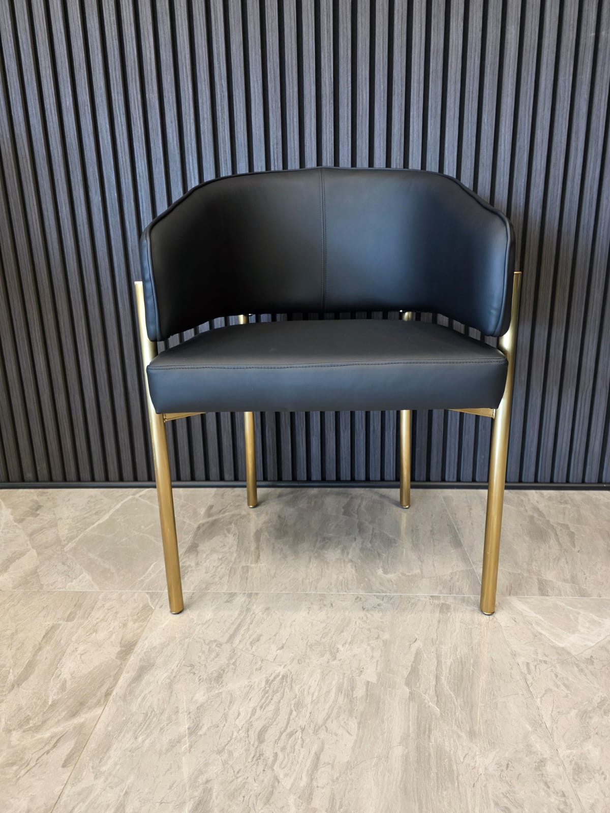 Tiffany Chair | Black PU Black Legs