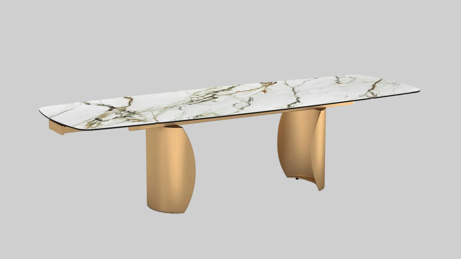 Luxor Extendable Table | Golden Base
