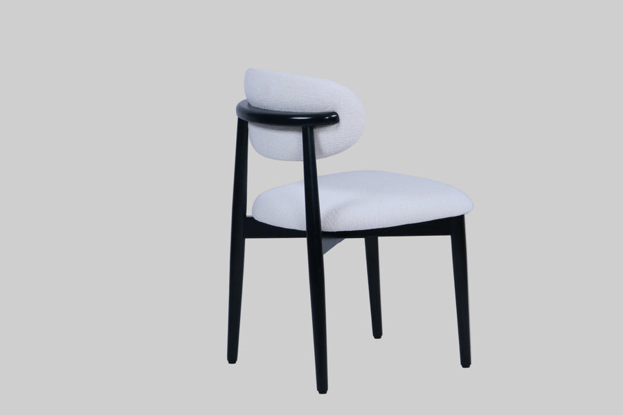Magnus Chair | Black Wood - White Fabric