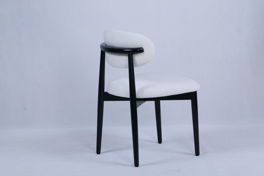 Magnus Chair | Black Wood - White Fabric
