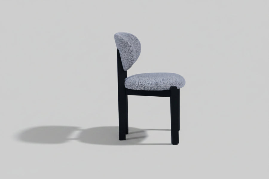 Dove Chair | Black Wood - Grey Teddy Fabric