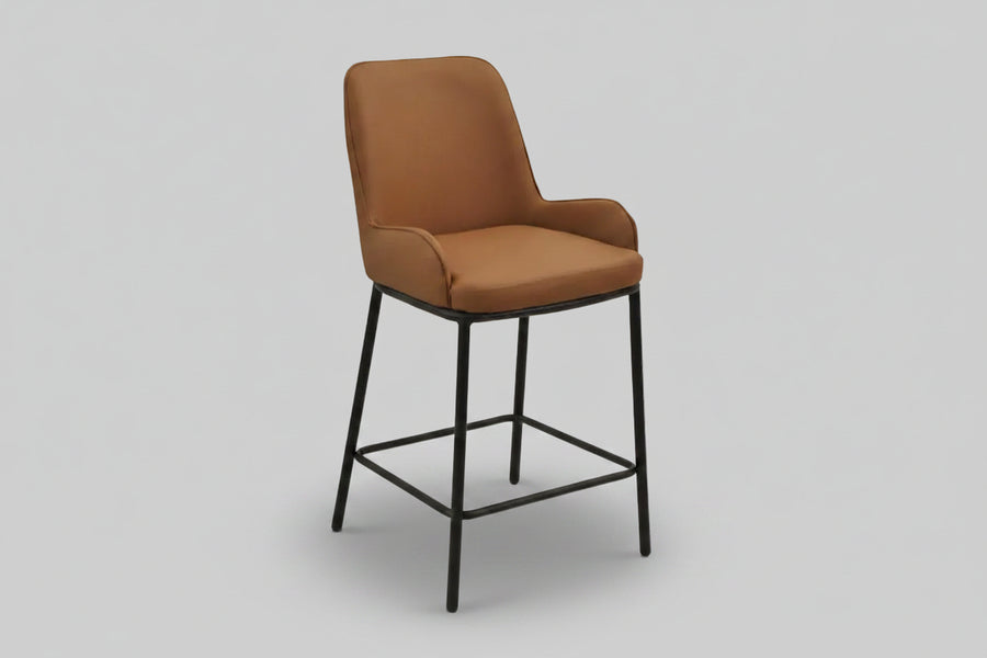 Ella Barstool | Tan PU Leather