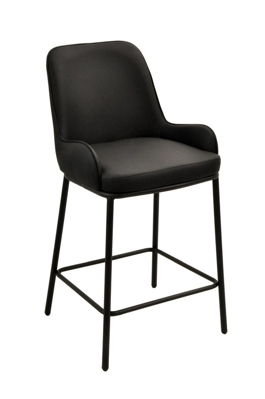 Ella Barstool | Black PU Leather