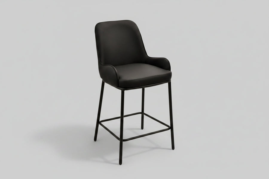 Ella Barstool | Black PU Leather