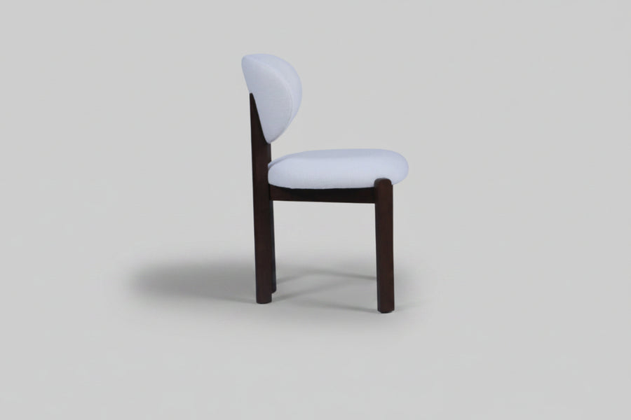 Dove Chair | Walnut Wood - OffWhite Teddy Fabric