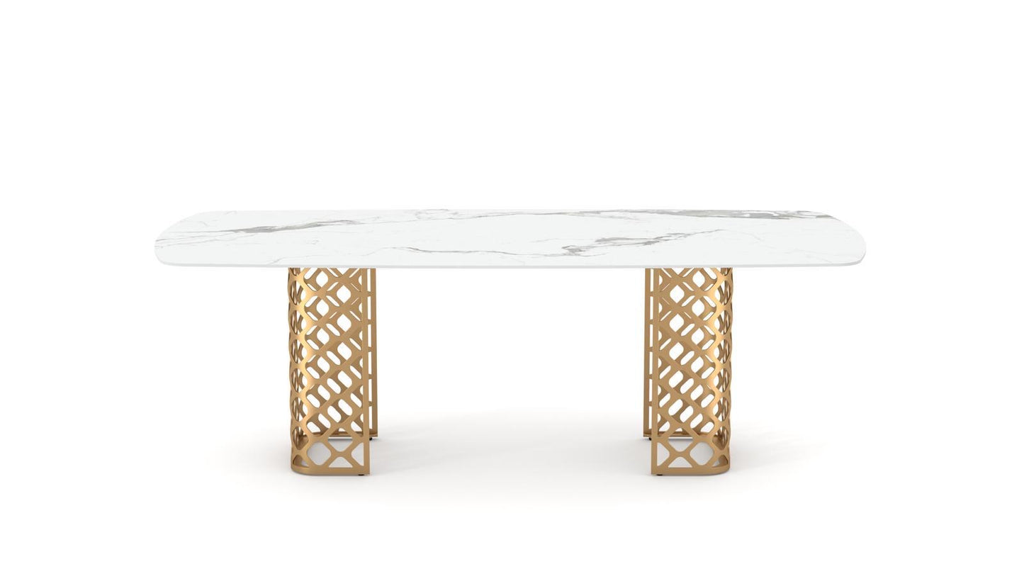 Skylar Dining Table | 240cm Golden Base