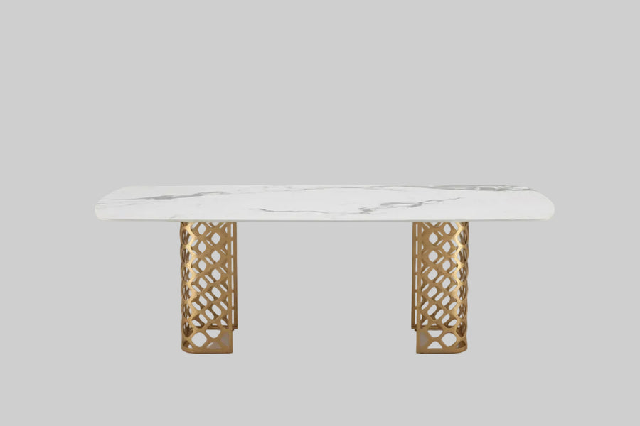 Skylar Dining Table | 240cm Golden Base