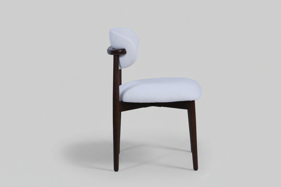 Magnus Chair | Walnut Wood - White Fabric