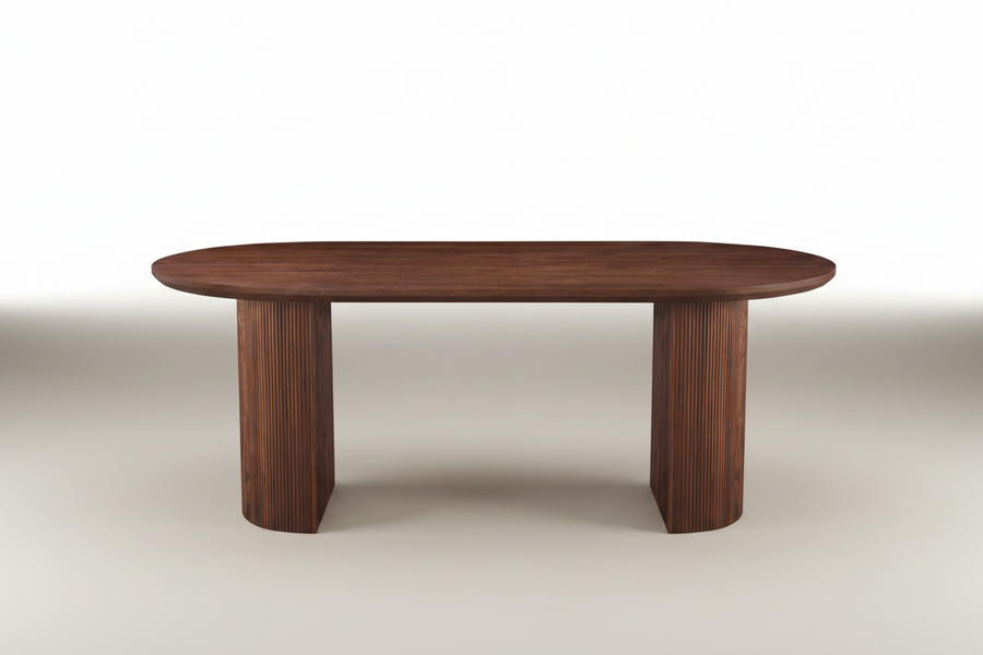 Eclipse Table 200cm | Walnut Wood Top - Walnut Base