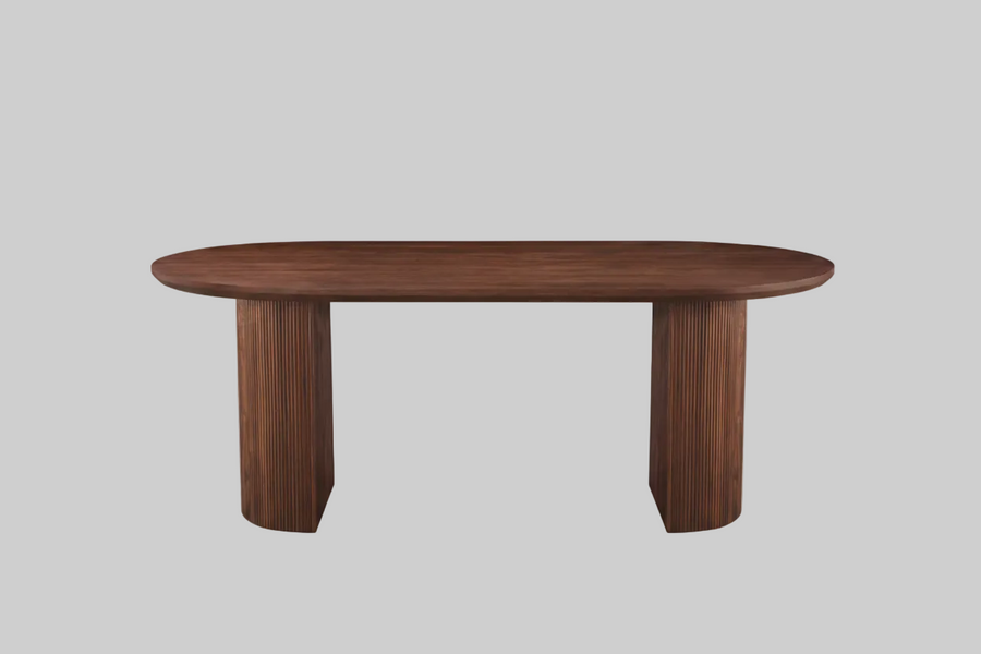 Eclipse Table 200cm | Walnut Wood Top - Walnut Base
