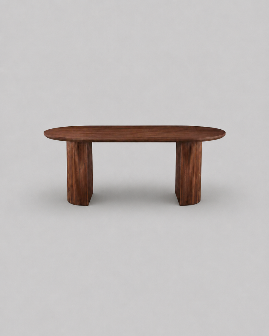 Eclipse Table 200cm | Walnut Wood Top - Walnut Base