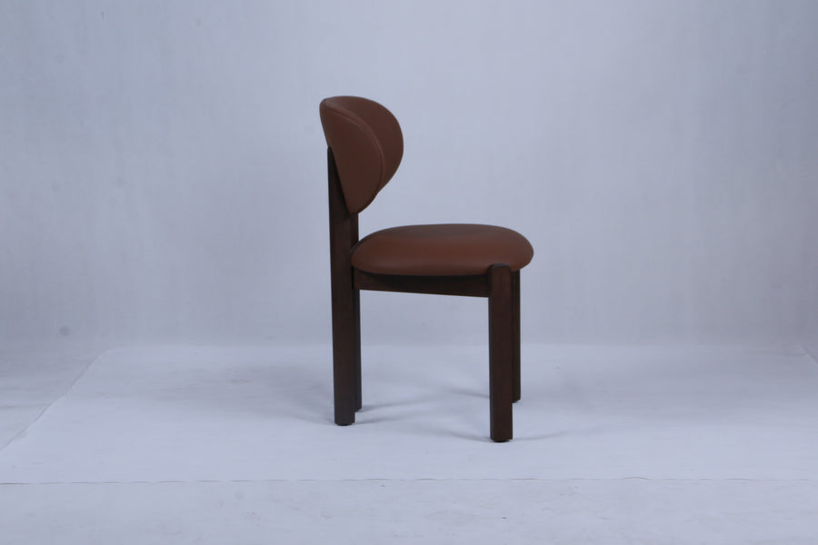 Dove Chair | Walnut Wood - Tan PU Fabric