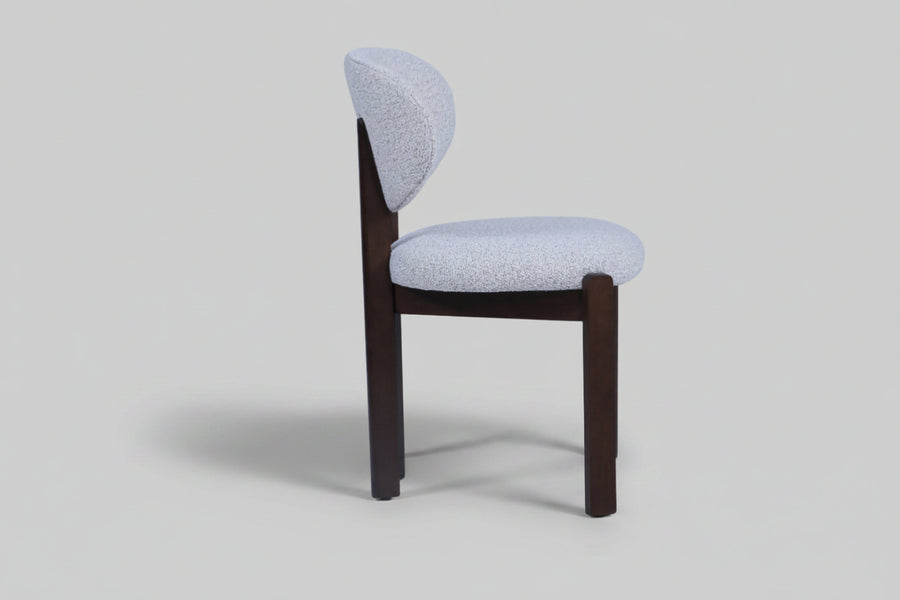 Dove Chair | Walnut Wood - Grey Beige Boucle Fabric
