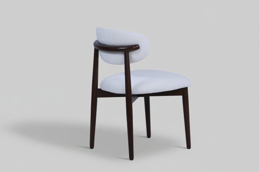 Magnus Chair | Walnut Wood - White Fabric