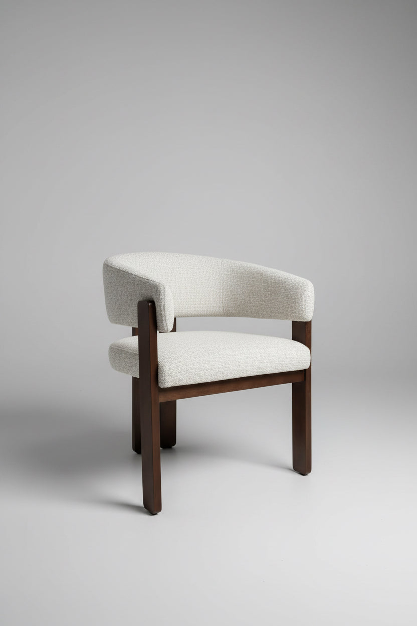 Tisorie Chair | Walnut Wood - Wheat Fabric