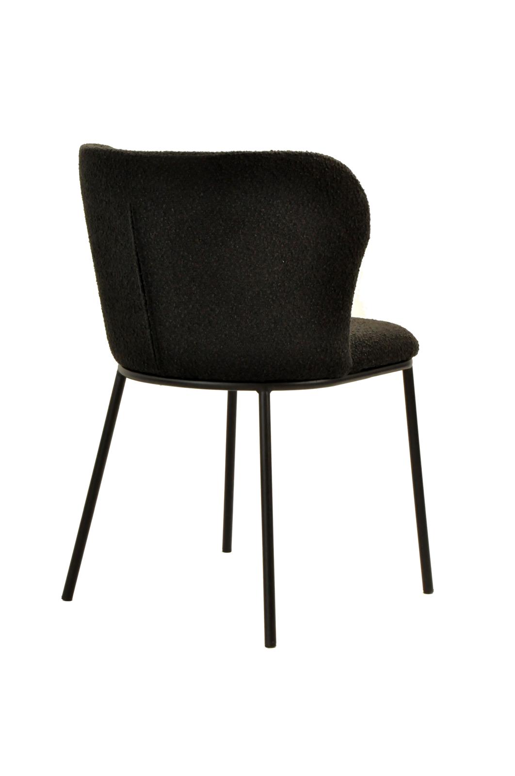 Clara Chair | Black Boucle Fabric