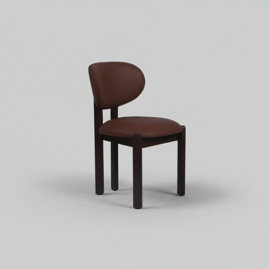 Dove Chair | Walnut Wood - Tan PU Fabric