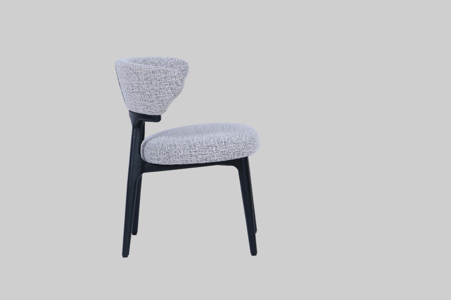 Nairobi Chair | Black Wood - Grey Fabric