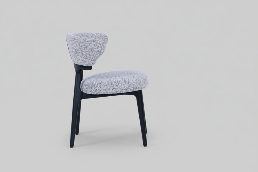 Nairobi Chair | Black Wood - Grey Fabric
