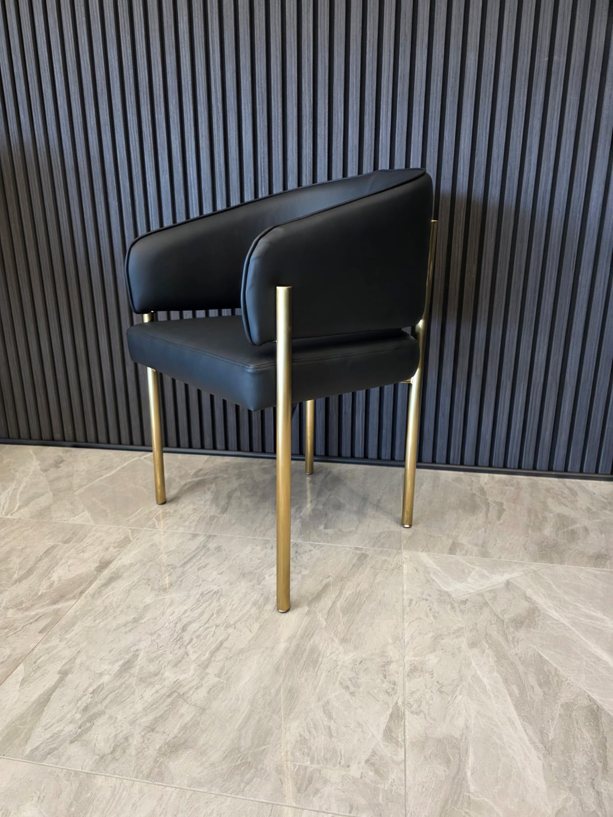 Tiffany Chair | Black PU Black Legs