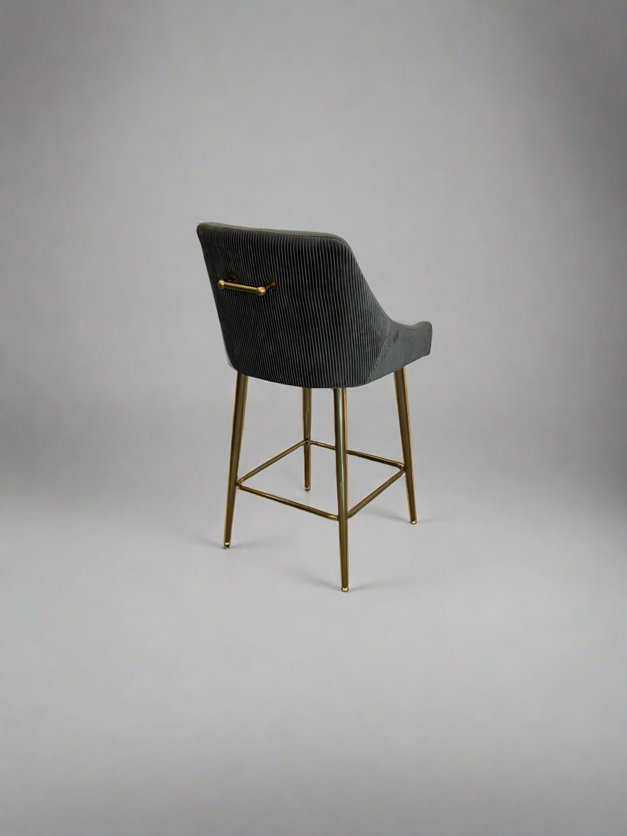 Caviar Kitchen Stools | Gray Velvet