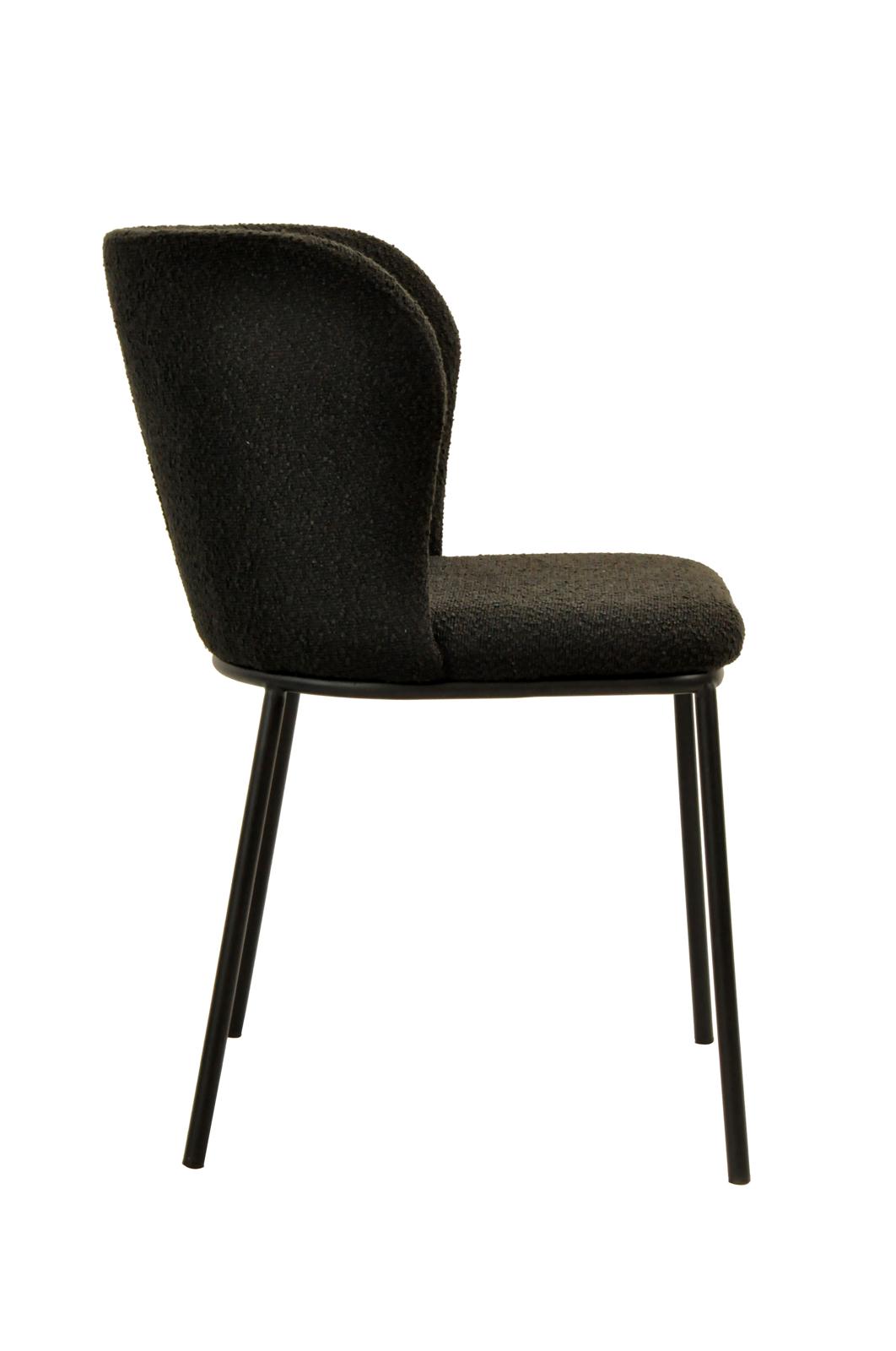 Clara Chair | Black Boucle Fabric