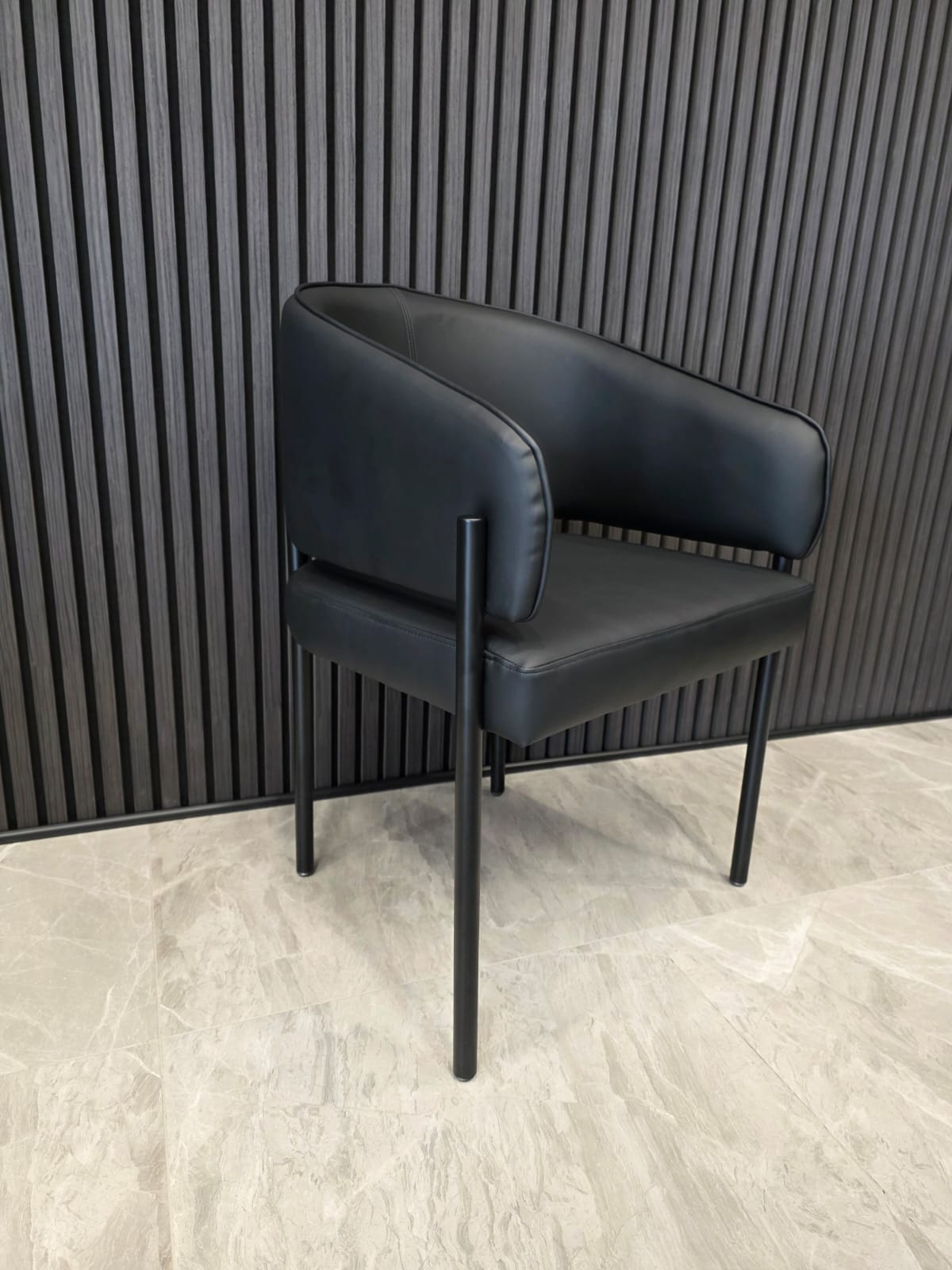 Tiffany Chair | Black PU Black Legs