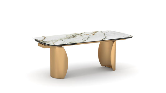 Luxor Extendable Table | Golden Base
