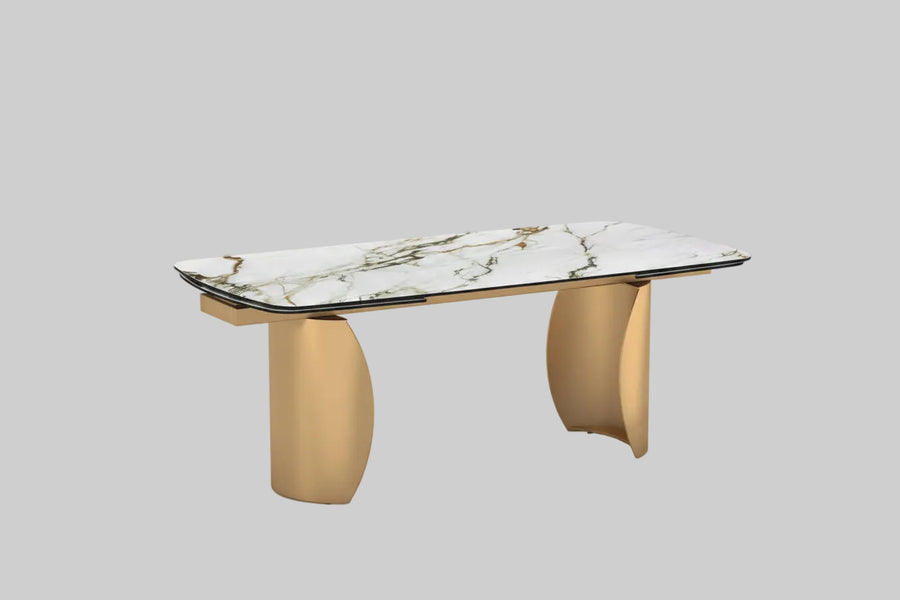 Luxor Extendable Table | Golden Base