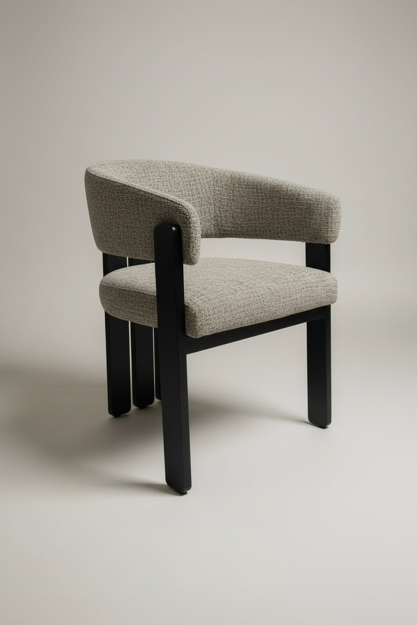 Tisorie Chair | Black Wood - Grey Fabric