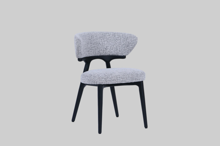 Nairobi Chair | Black Wood - Grey Fabric