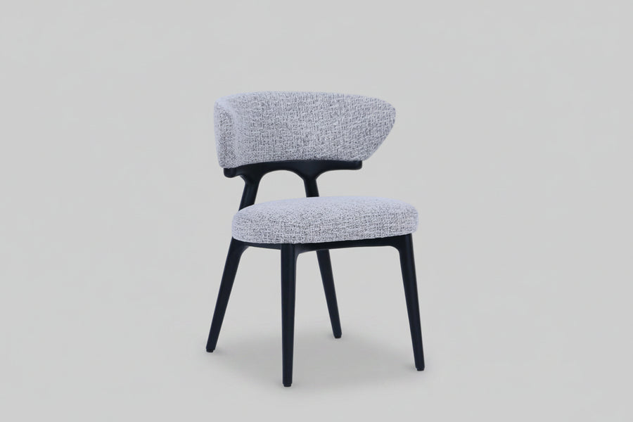 Nairobi Chair | Black Wood - Grey Fabric