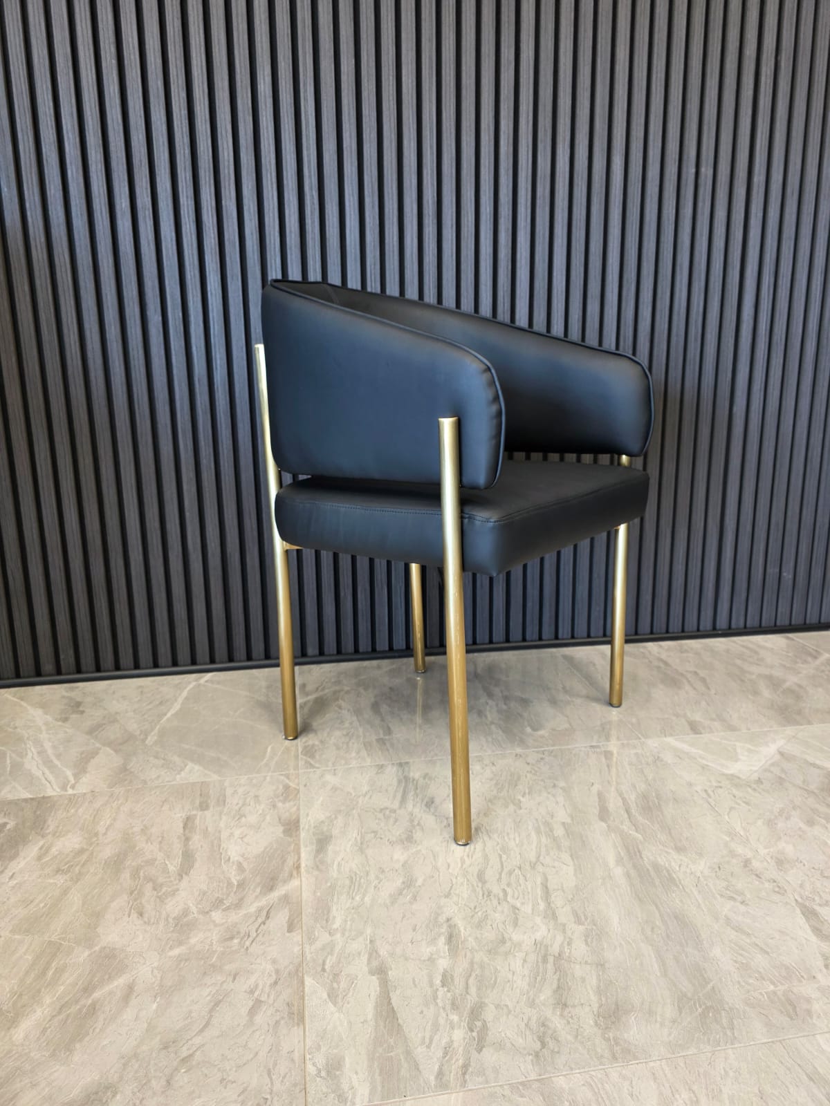 Tiffany Chair | Black PU Black Legs
