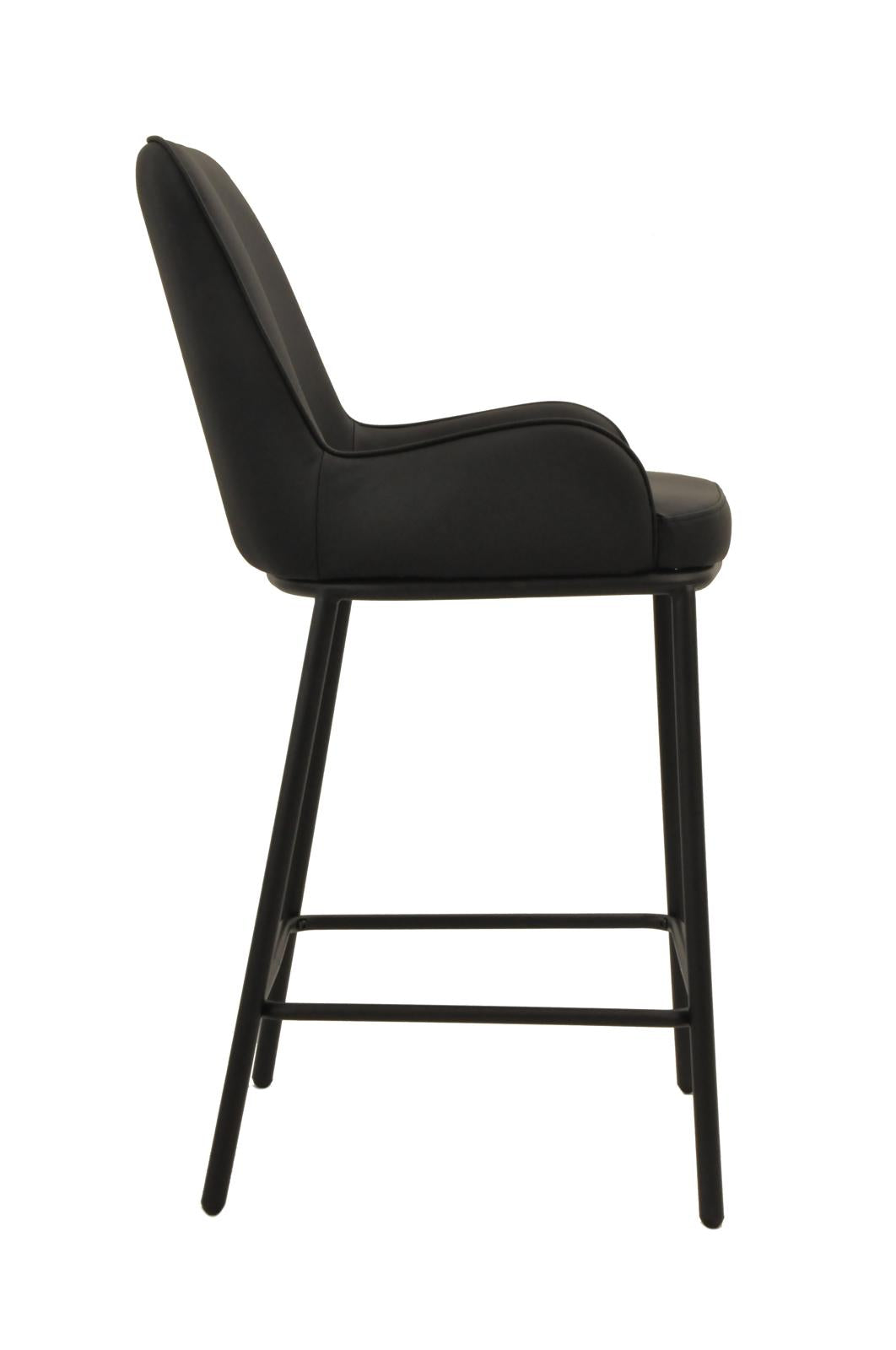 Ella Barstool | Black PU Leather