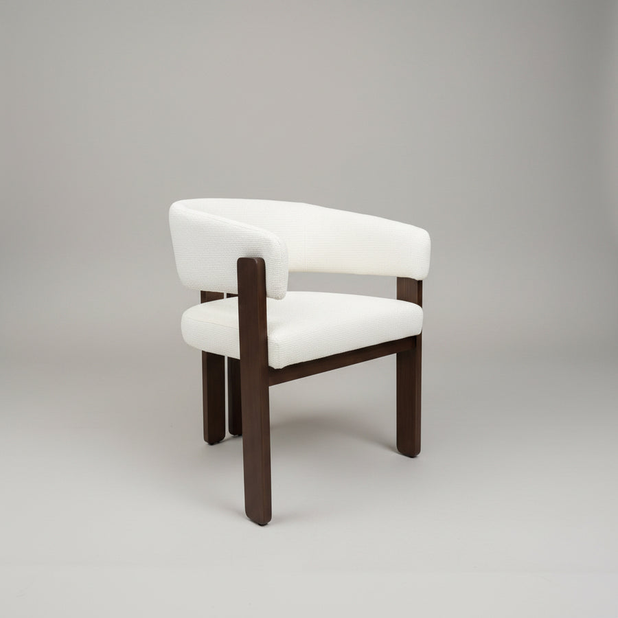 Tisorie Chair | Walnut Wood - White Fabric