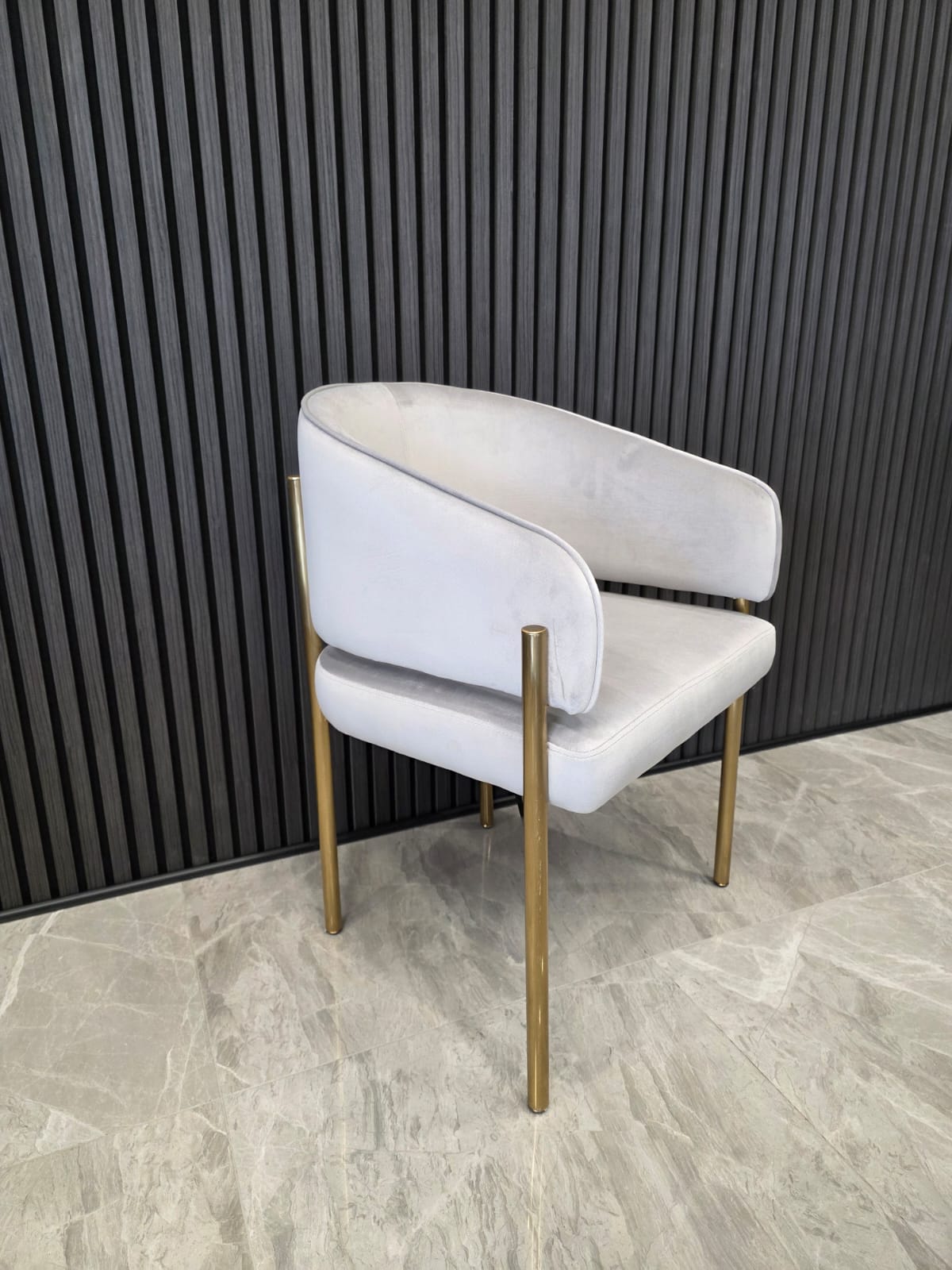 Tiffany Chair | Silver Velvet