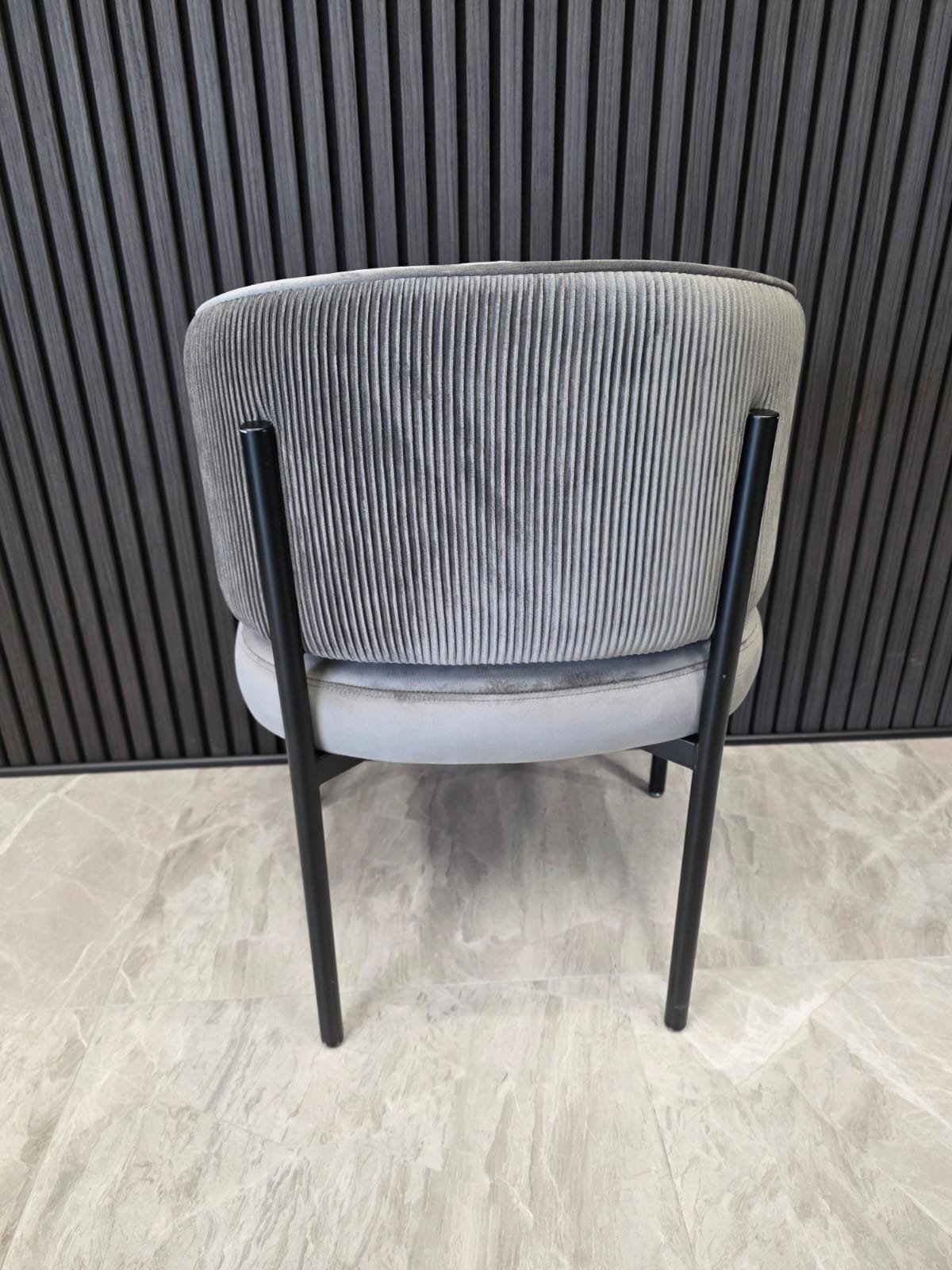 Tiffany Pleated Chair | Grey Velvet