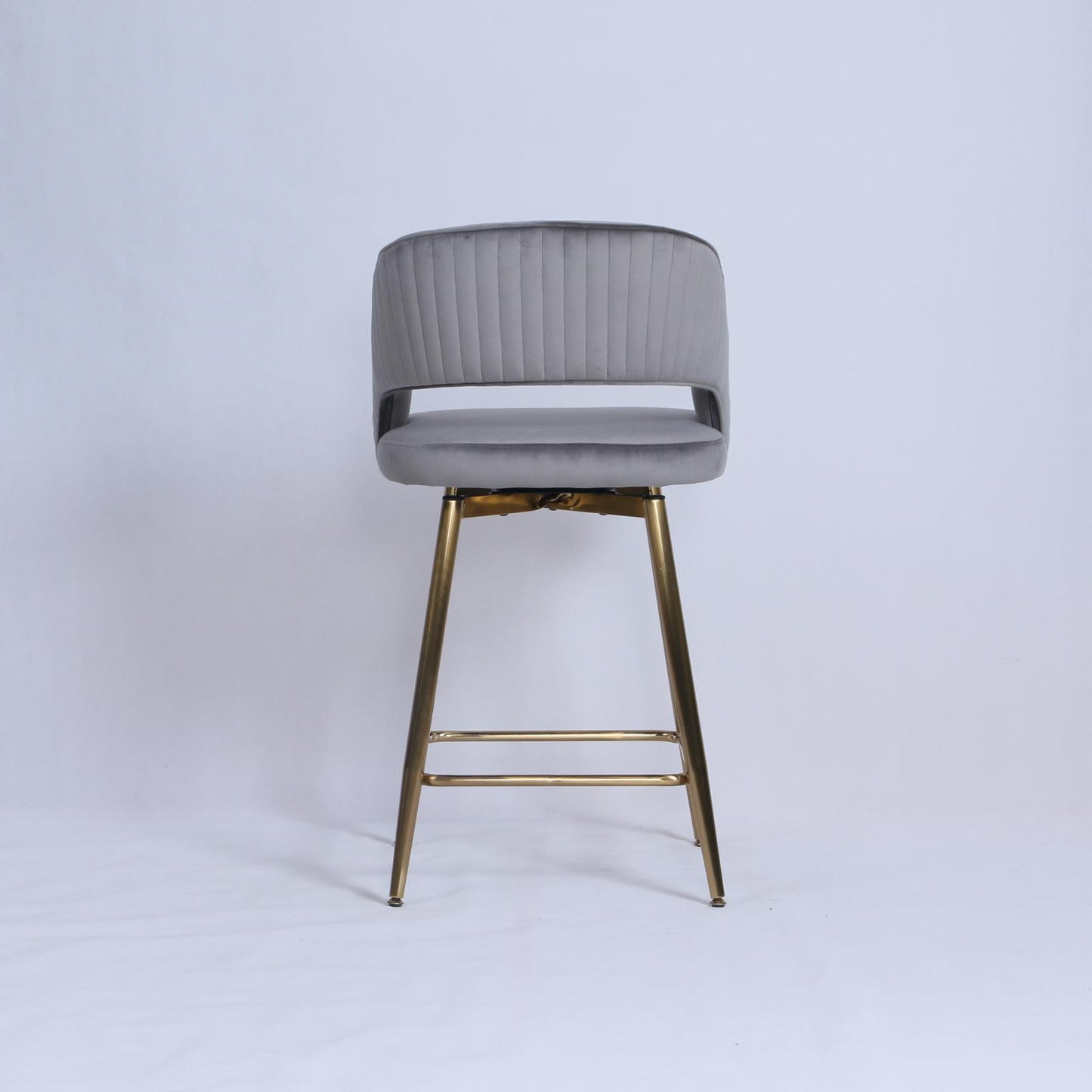 Bella Swivel Stool | Grey Velvet