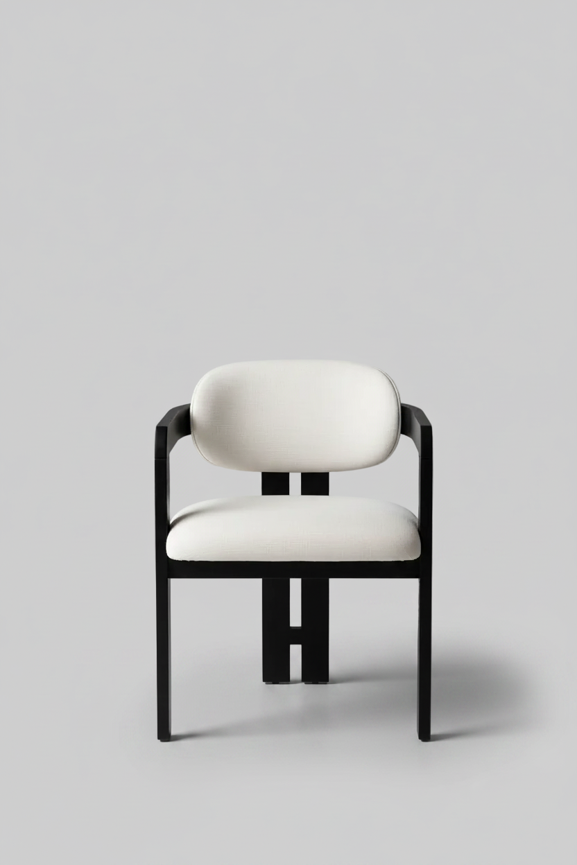Ebony Chair | Black - Linen Fabric