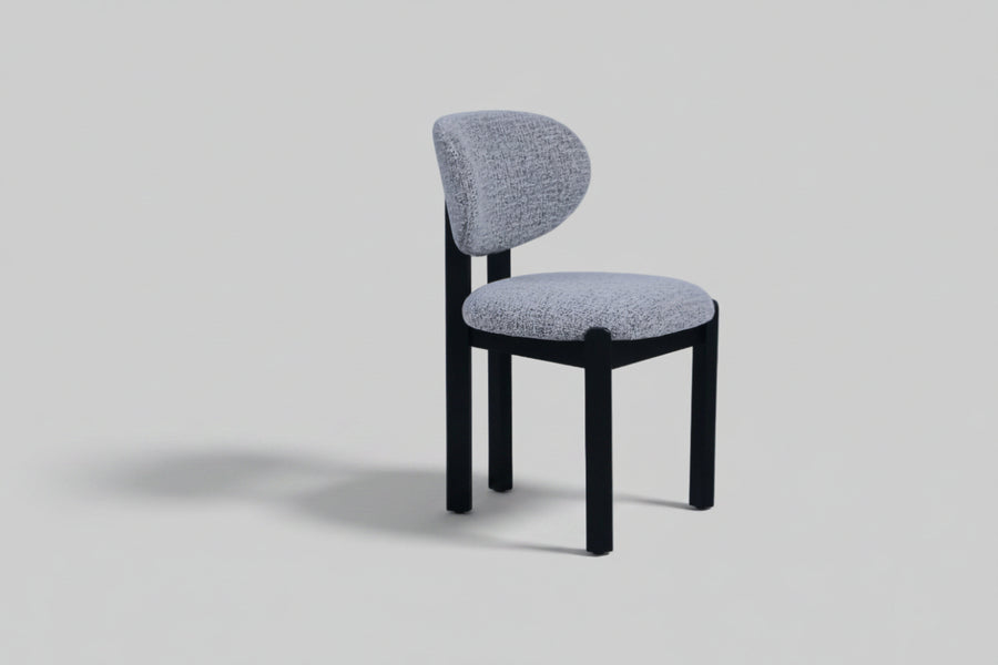 Dove Chair | Black Wood - Grey Teddy Fabric