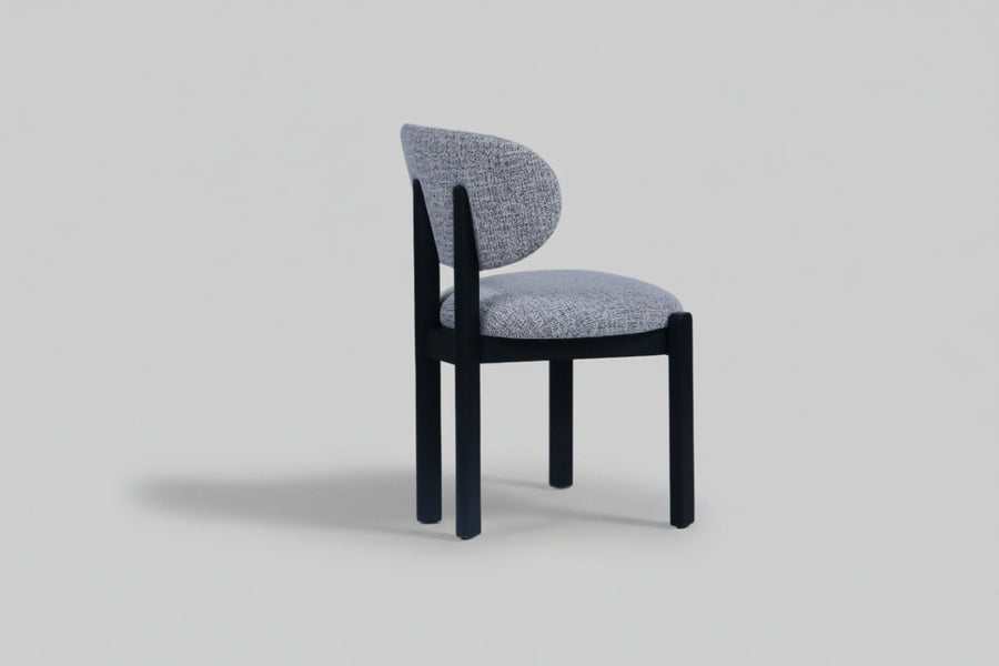 Dove Chair | Black Wood - Grey Teddy Fabric