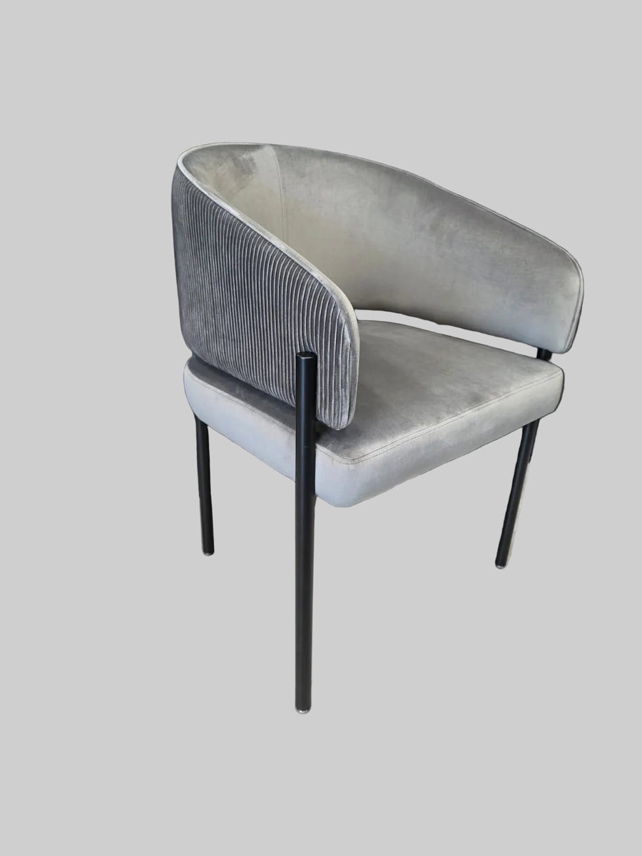Tiffany Pleated Chair | Grey Velvet